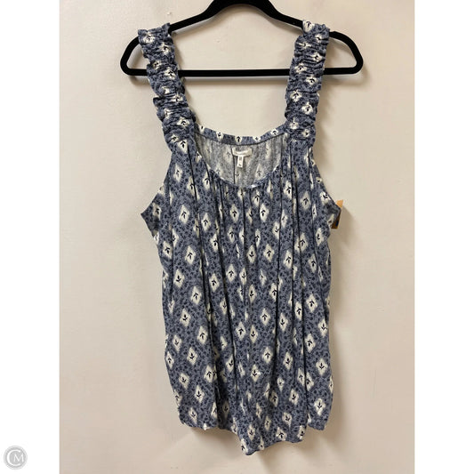 Top Sleeveless By Maurices In Blue & White, Size: 3x