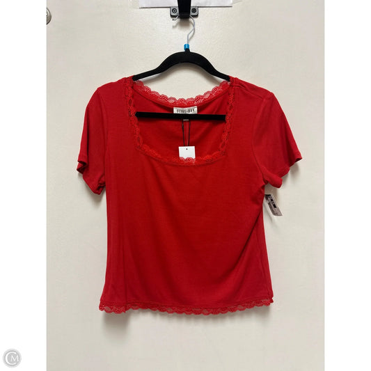 Top Short Sleeve By Olive And Oak In Red, Size: L