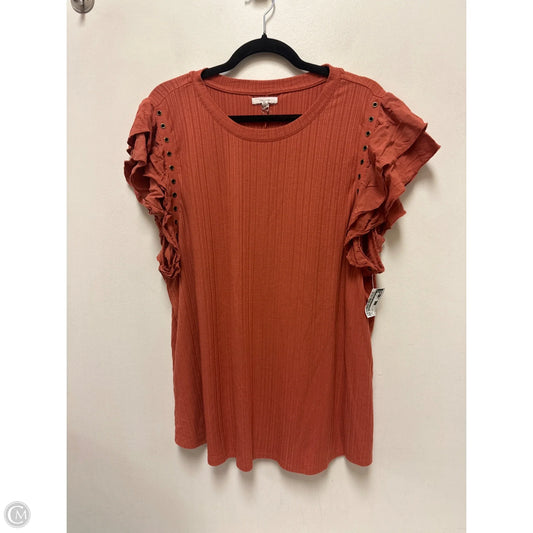 Top Short Sleeve By Maurices In Orange, Size: 2x