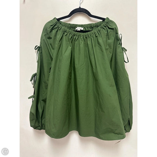 Top Long Sleeve By Free Assembly In Green, Size: 1x