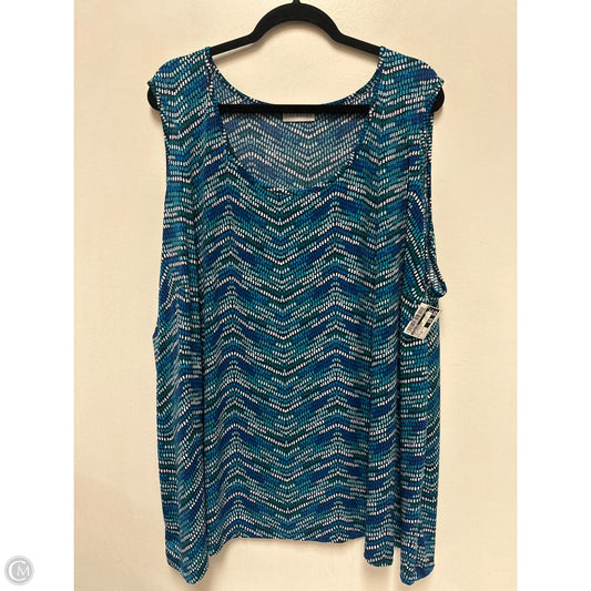 Top Sleeveless By Catherines In Black & Blue, Size: 1x