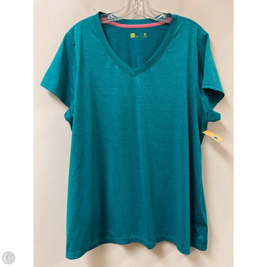 Athletic Top Short Sleeve By Xersion In Teal, Size: 2x