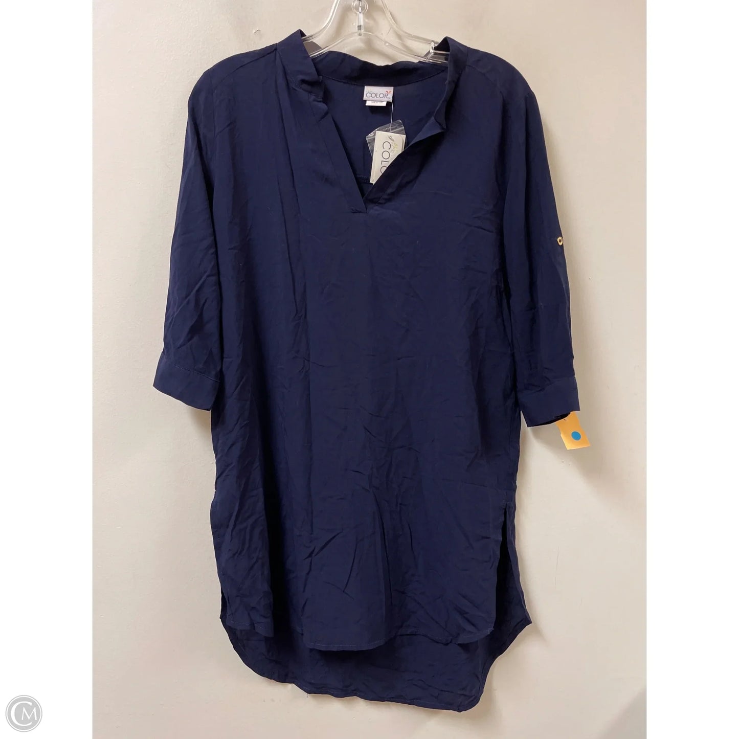 Tunic Long Sleeve By Clothes Mentor In Navy, Size: S