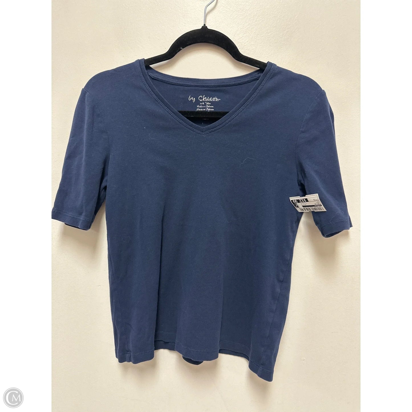 Top Short Sleeve By Chicos In Navy, Size: S