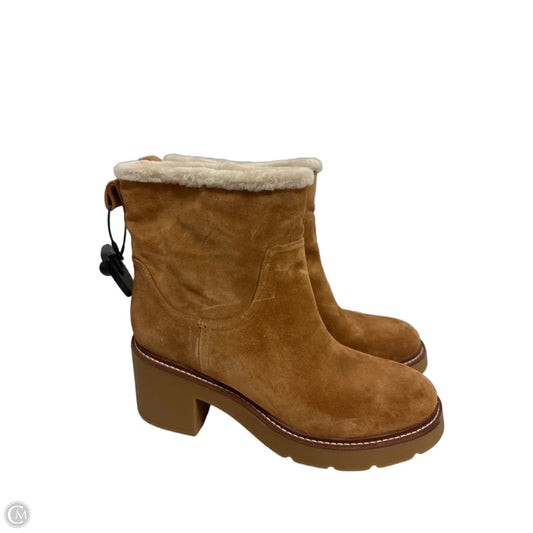 Boots Ankle Heels By Vince In Brown, Size: 10