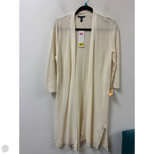 Sweater Cardigan By Eileen Fisher In Cream, Size: S