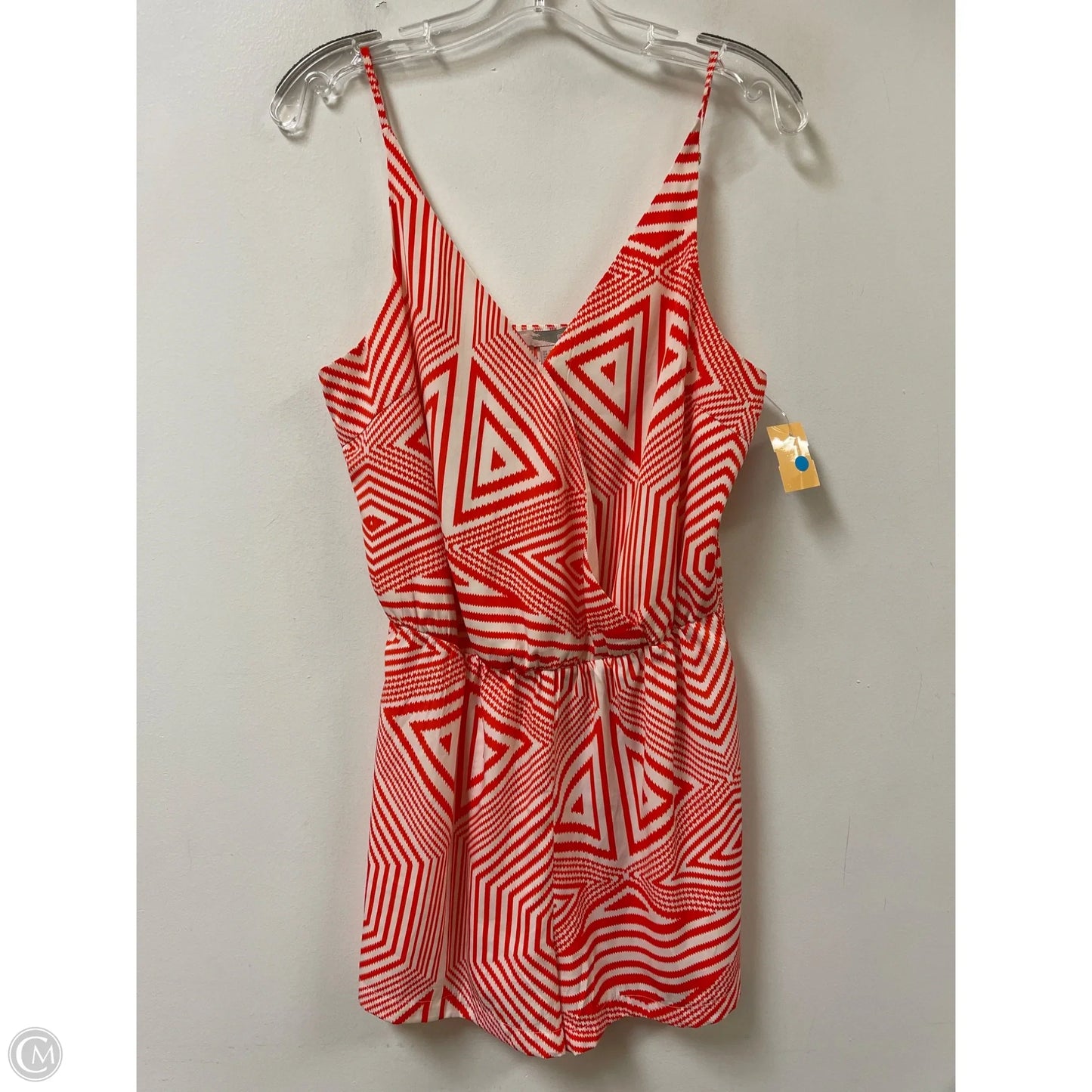 Romper By Forever 21 In Orange & White, Size: M