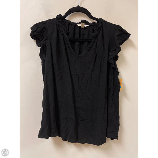 Top Short Sleeve By Terra & Sky In Black, Size: Xl