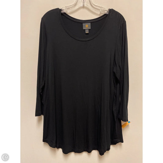 Top Long Sleeve By Jm Collections In Black, Size: 1x
