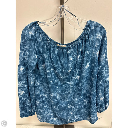 Top Long Sleeve By Michael By Michael Kors In Blue & White, Size: S