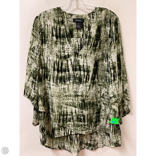Top Long Sleeve By Karen Kane In Green & White, Size: M