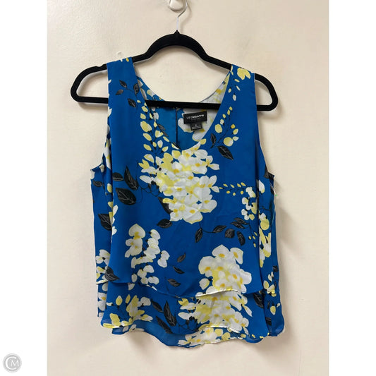 Top Sleeveless By Liz Claiborne In Blue & Yellow, Size: M