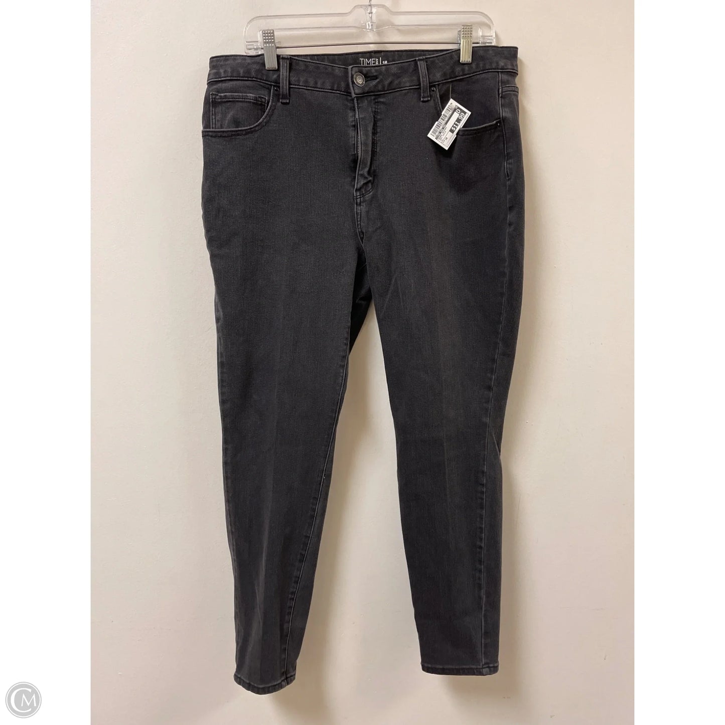Jeans Skinny By Time And Tru In Grey Denim, Size: 16