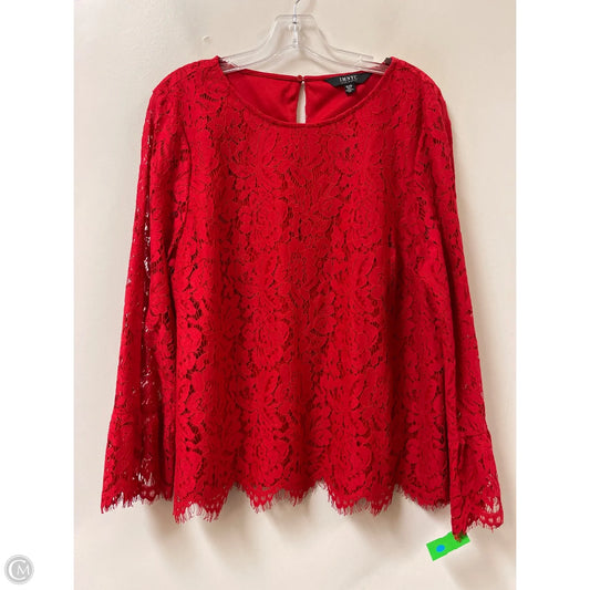 Top Long Sleeve By Isaac Mizrahi In Red, Size: Xl