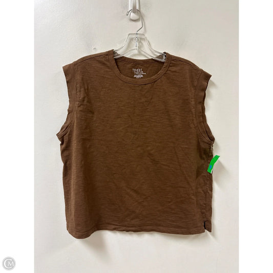 Top Short Sleeve By Time And Tru In Brown, Size: L