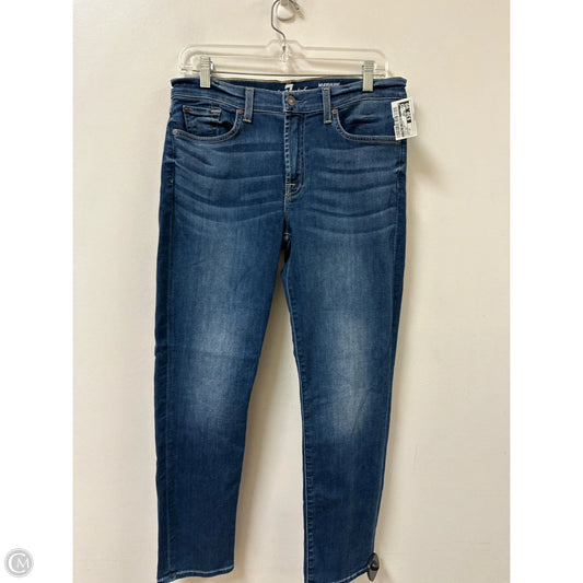 Jeans Straight By 7 For All Mankind In Blue Denim, Size: 12
