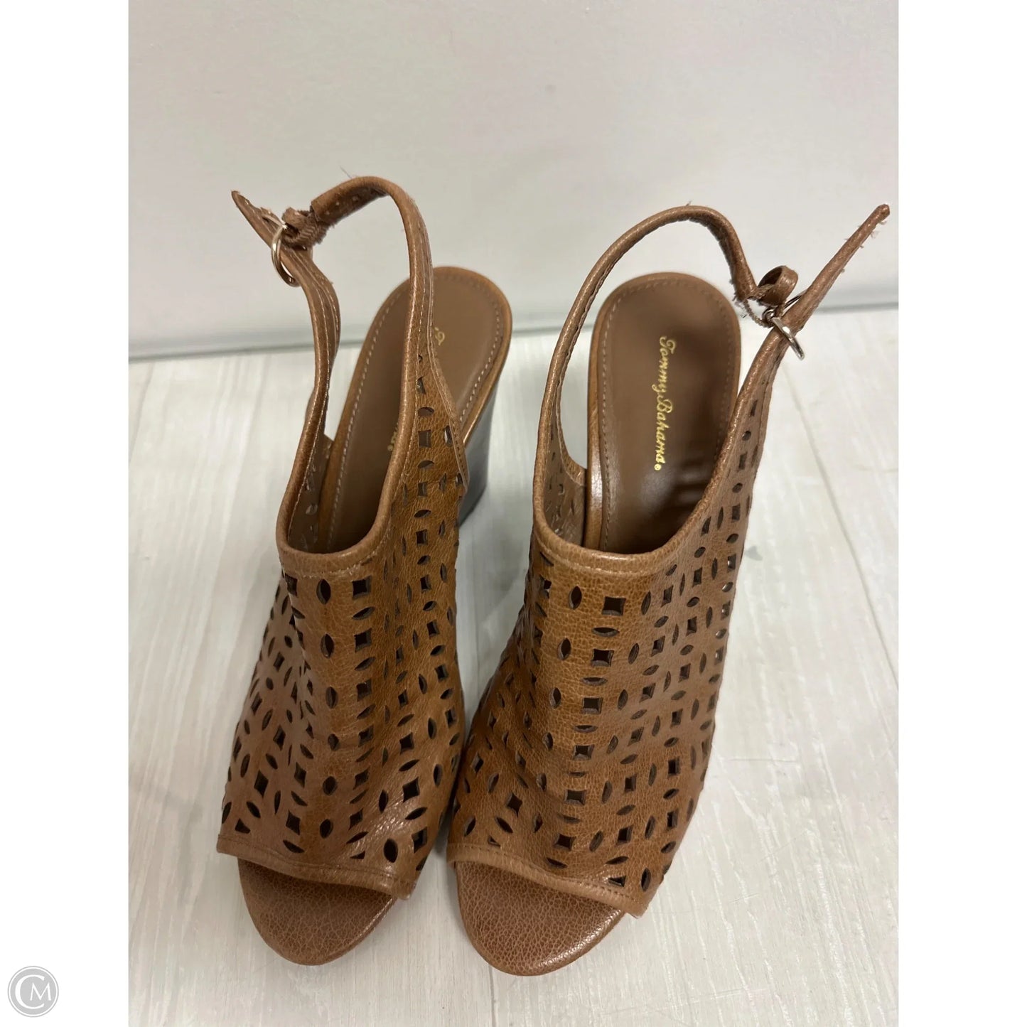 Sandals Heels Wedge By Tommy Bahama In Tan, Size: 10