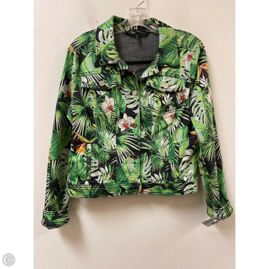 Jacket Denim By White House Black Market In Tropical Print, Size: L