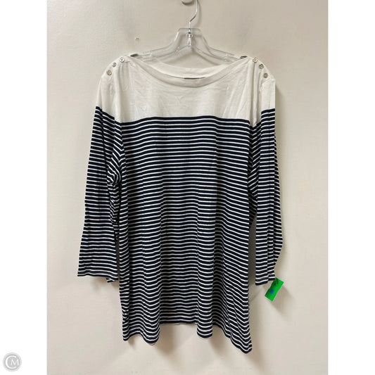 Top Long Sleeve By Chicos In Striped Pattern, Size: 1x