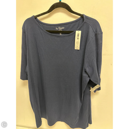 Top Short Sleeve By Chicos In Navy, Size: 1x