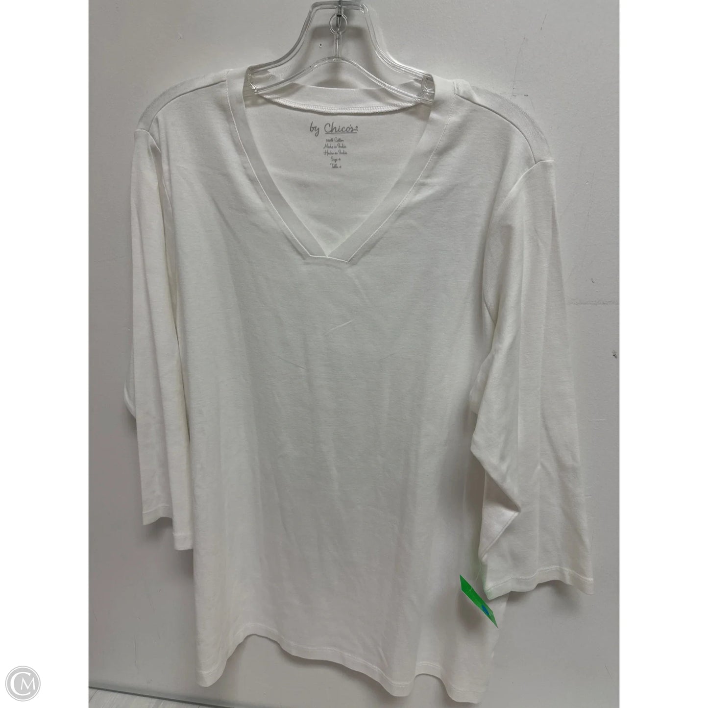 Top Long Sleeve By Chicos In White, Size: 1x