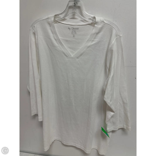 Top Long Sleeve By Chicos In White, Size: 1x