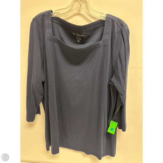 Top Long Sleeve By Chicos In Navy, Size: 1x