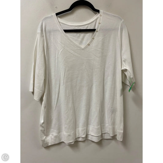 Top Short Sleeve By Chicos In White, Size: 1x