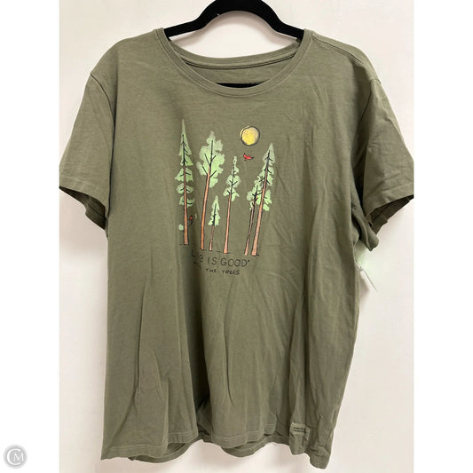 Top Short Sleeve By Life Is Good In Green, Size: 1x