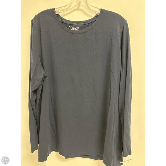 Top Long Sleeve By Chicos In Navy, Size: 1x