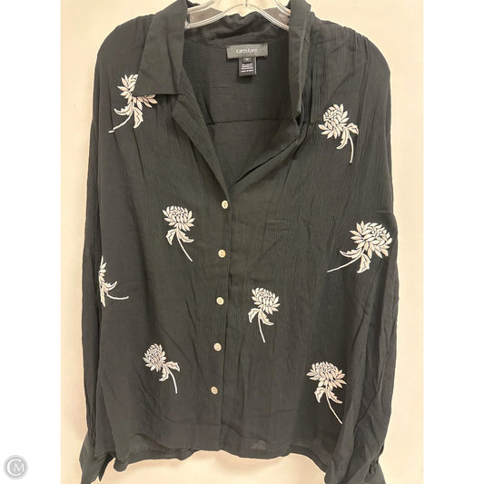 Blouse Long Sleeve By Karen Kane In Black & White, Size: 1x