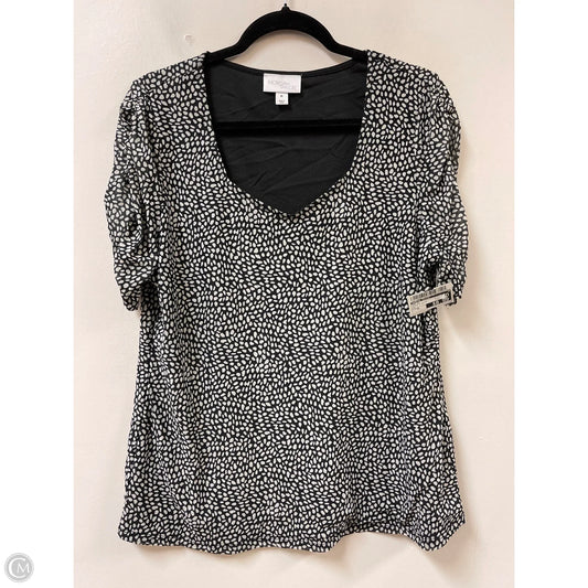 Top Short Sleeve By Morgan Taylor In Black & White, Size: Xl