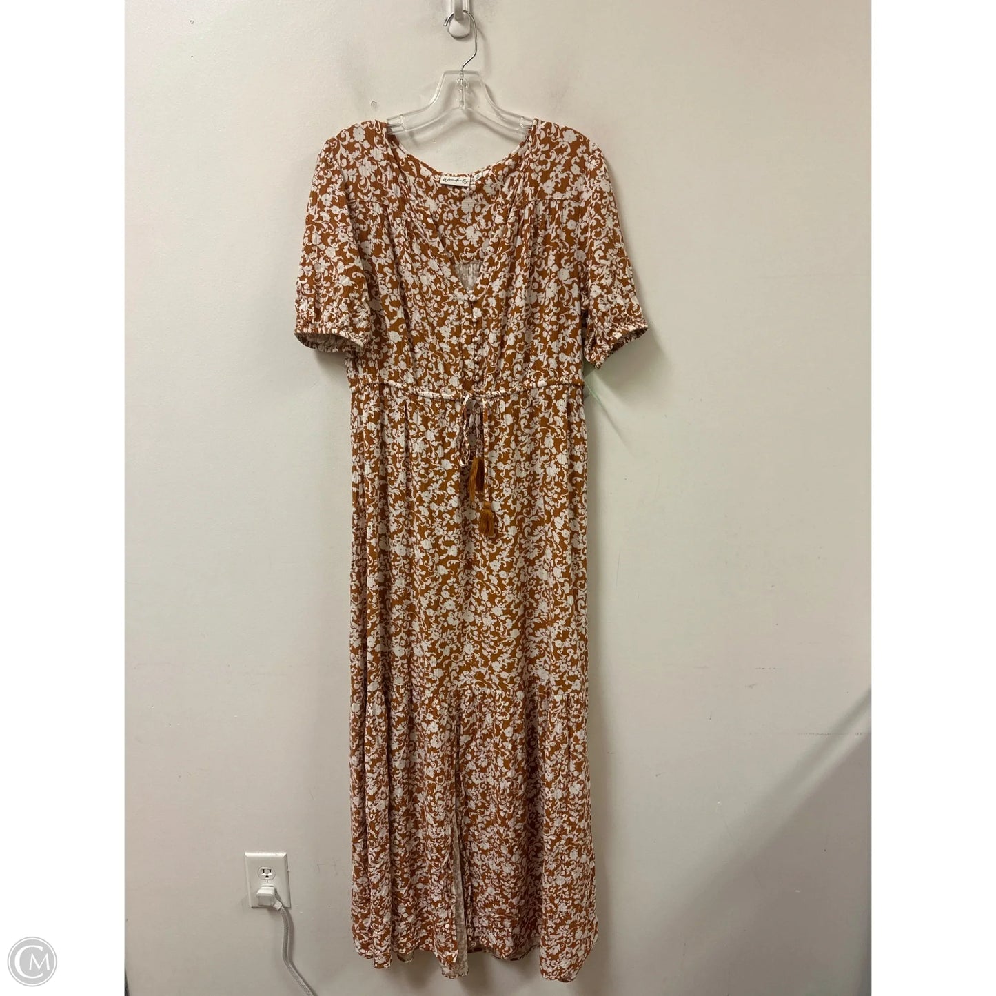 Dress Casual Maxi By Wonderly In Brown & White, Size: M
