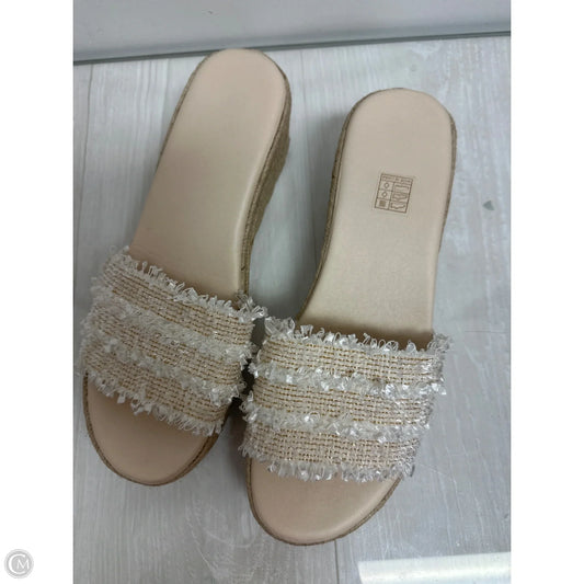 Sandals Heels Wedge By Clothes Mentor In Cream, Size: 8