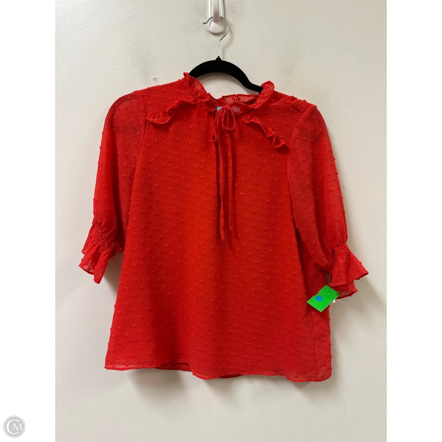 Top Short Sleeve By Cece In Red, Size: S