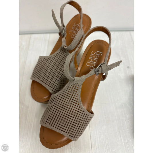 Sandals Heels Wedge By Franco Sarto In Taupe, Size: 6.5