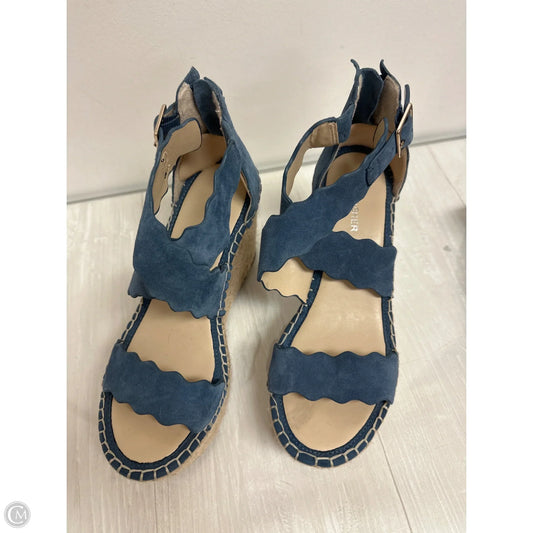 Sandals Heels Wedge By Marc Fisher In Blue, Size: 7