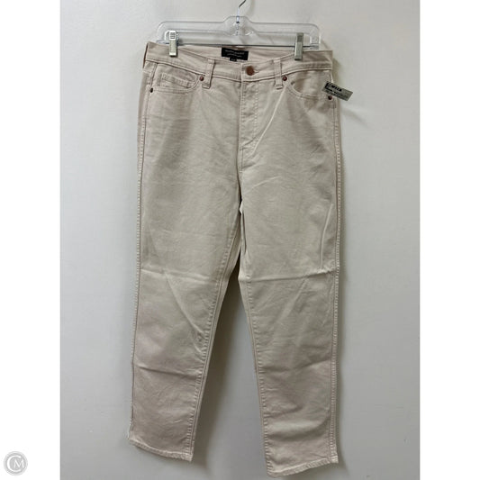 Jeans Straight By Banana Republic In Cream Denim, Size: 10