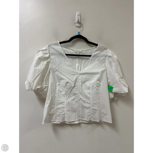 Top Short Sleeve By Banana Republic In White, Size: L