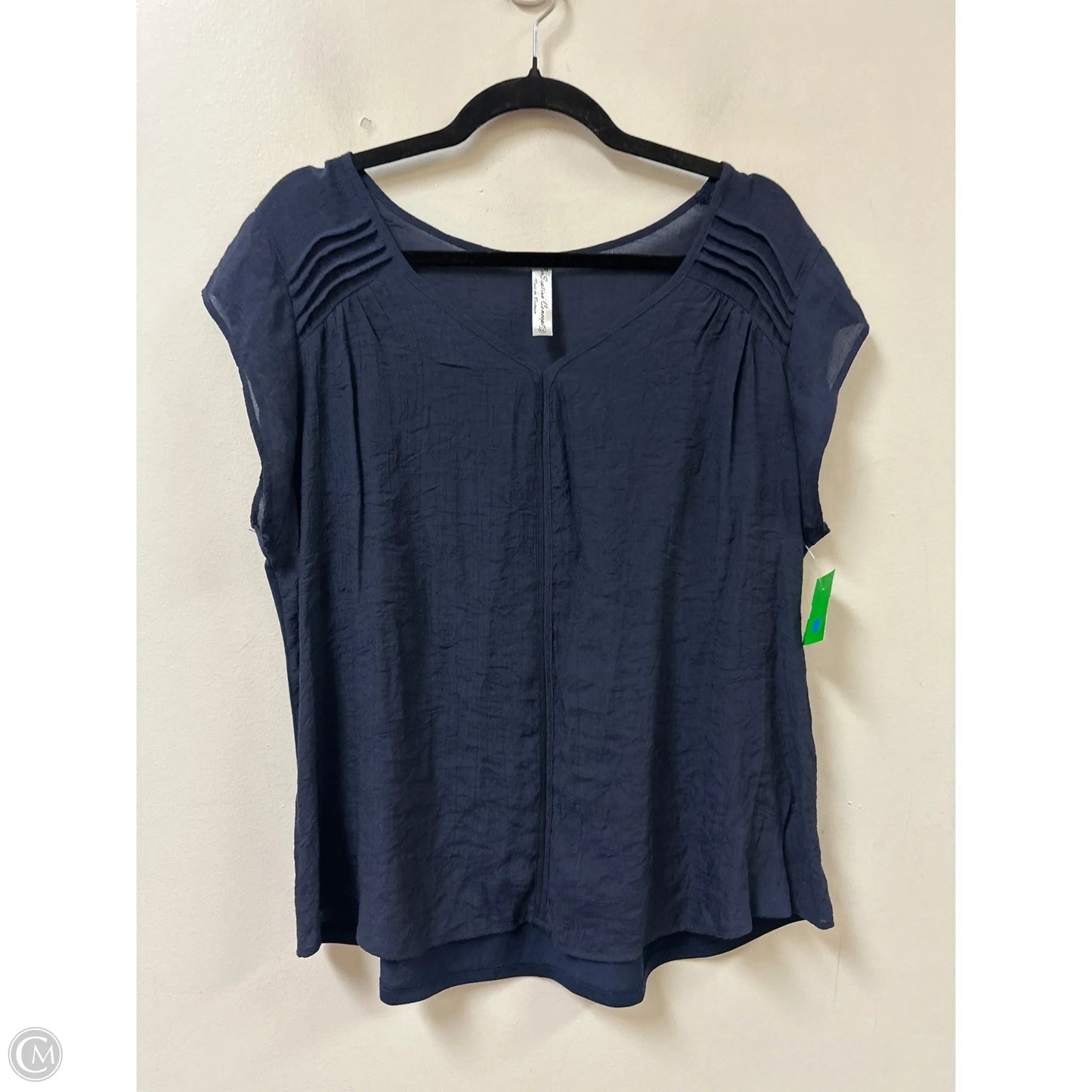 Top Short Sleeve By Perseption Concept In Navy, Size: Xl
