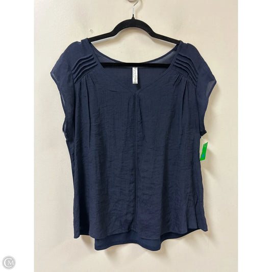 Top Short Sleeve By Perseption Concept In Navy, Size: Xl