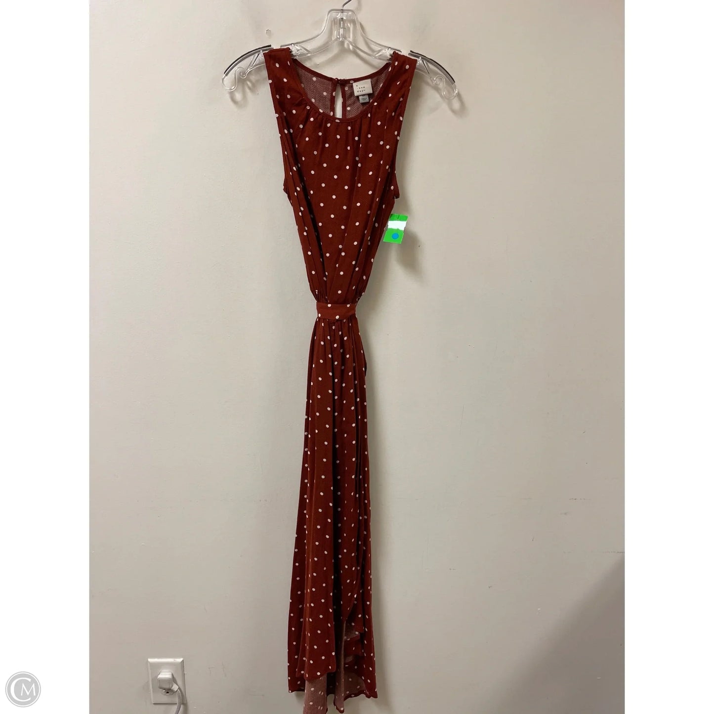 Dress Casual Maxi By A New Day In Polkadot Pattern, Size: Xs