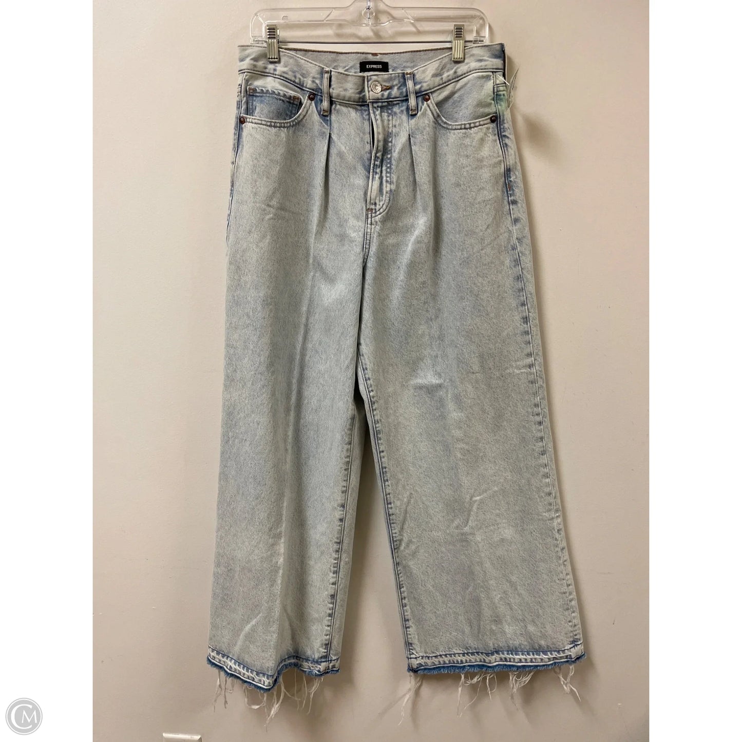 Jeans Wide Leg By Express In Blue Denim, Size: 10
