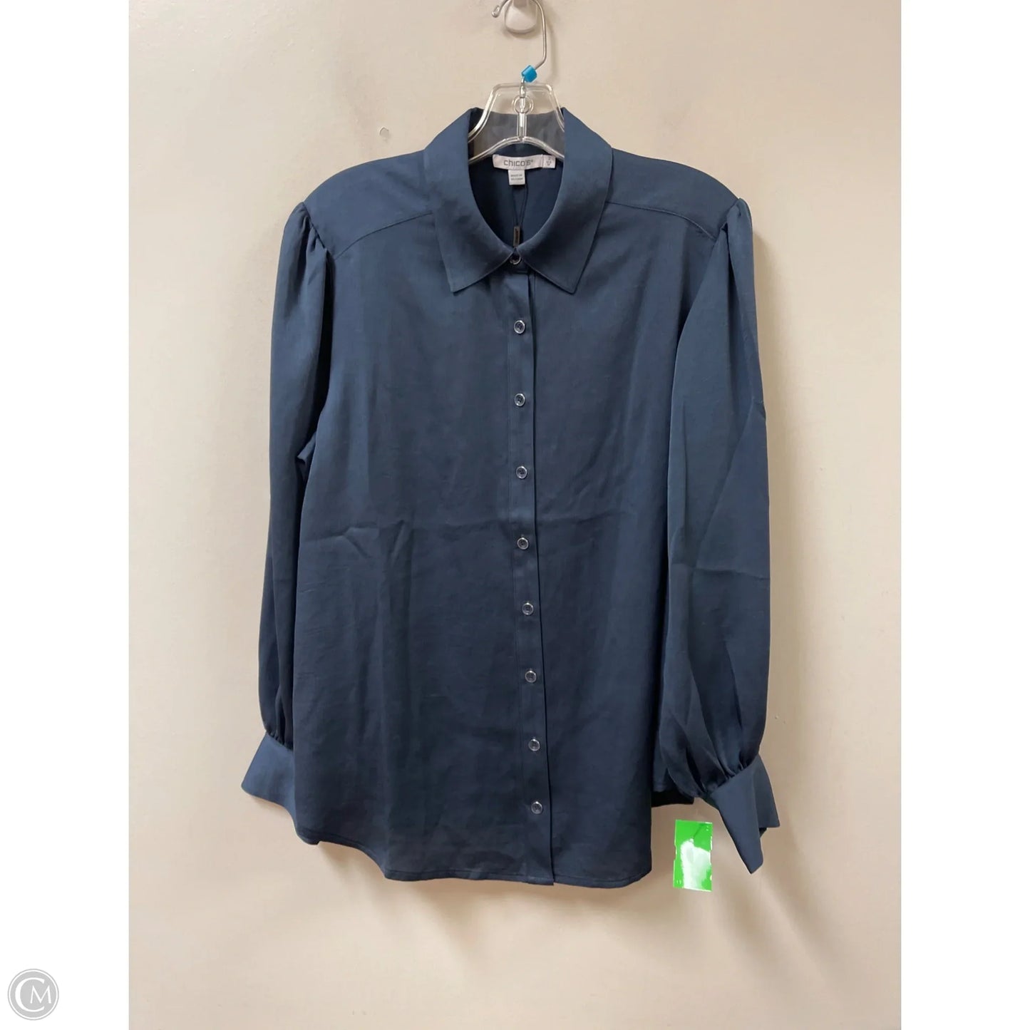 Blouse Long Sleeve By Chicos In Blue, Size: L