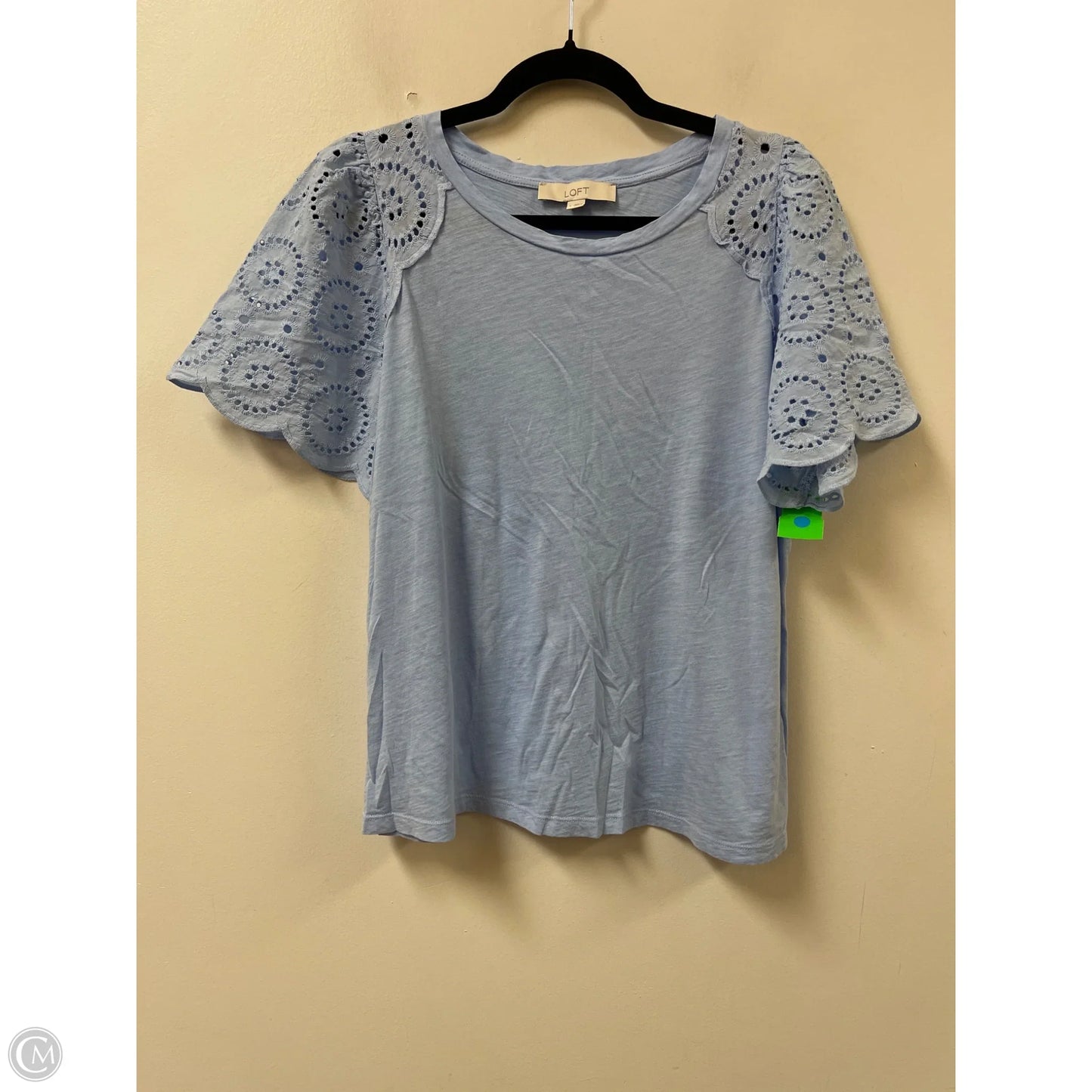 Top Short Sleeve By Loft In Blue, Size: L