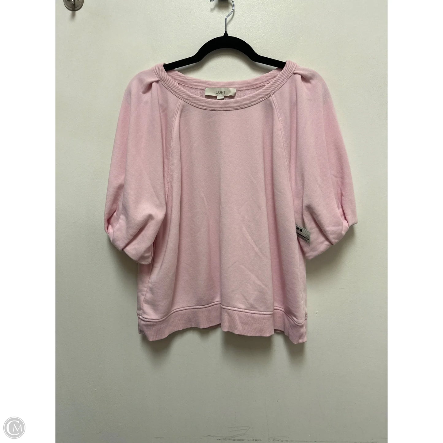 Sweater Short Sleeve By Loft In Pink, Size: L