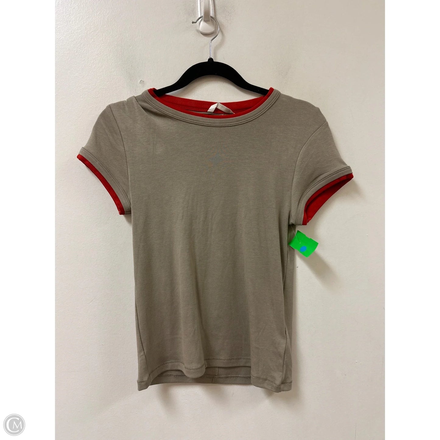 Top Short Sleeve By Zara In Brown & Red, Size: M