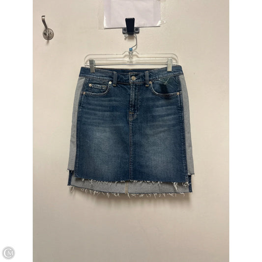 Skirt Mini & Short By 7 For All Mankind In Blue Denim, Size: 8