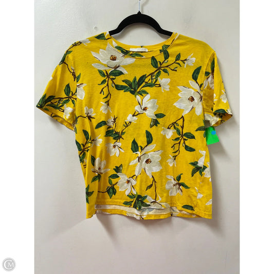 Top Short Sleeve By Zara In Yellow, Size: M