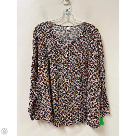 Blouse Long Sleeve By Old Navy In Floral Print, Size: 1x